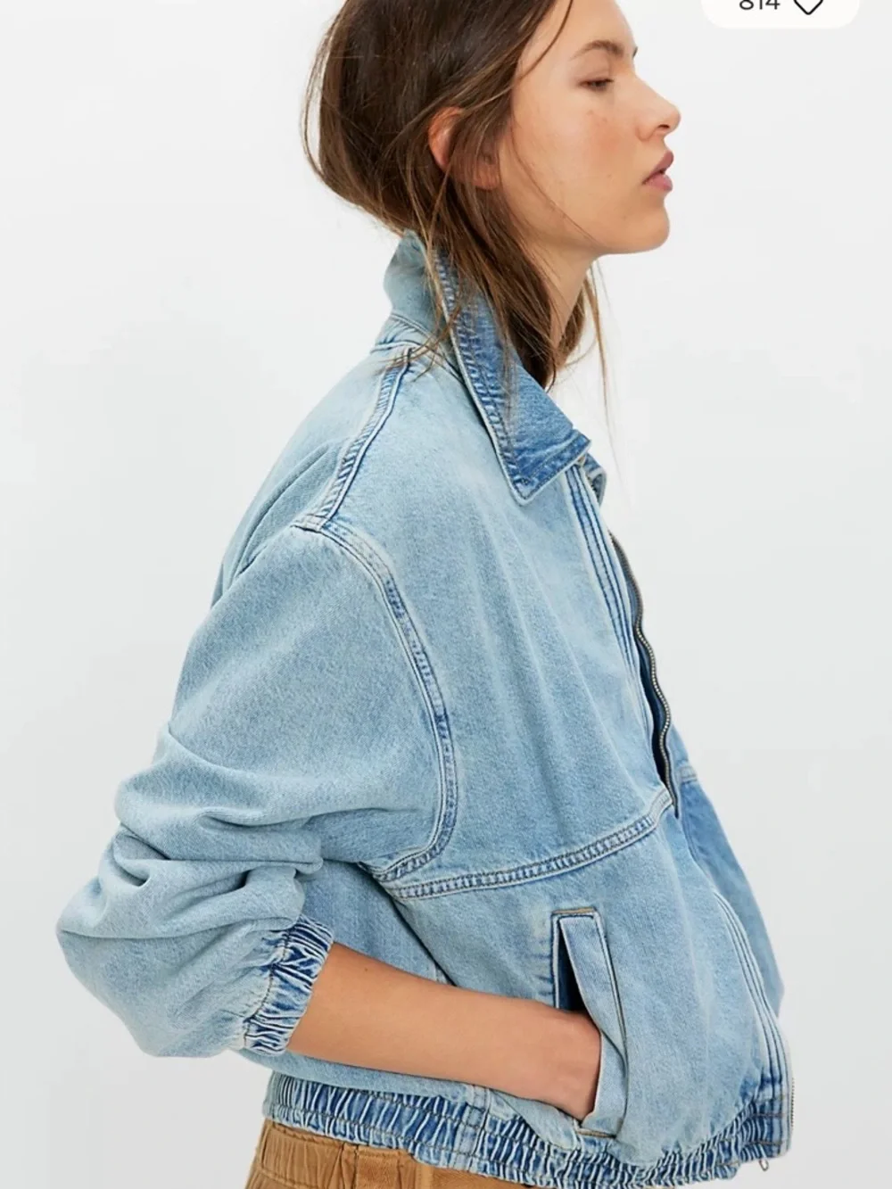 Free People Light Wash Denim Jacket - Blue - Picture 5 of 5